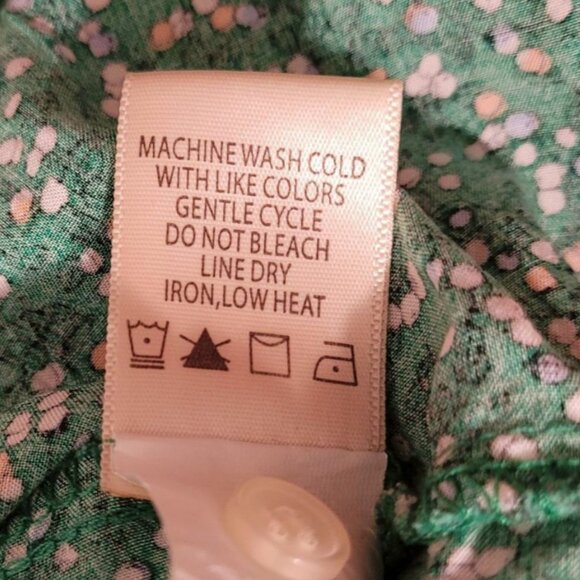 MAX STUDIO Plus 2X Elastic Sleeves Cherry Print Flowy Tunic Top Green Multi - Picture 8 of 9